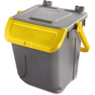 Small square trash can with pouring spout