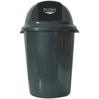 Mülleimer mit Klappe 80 Liter grau
