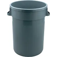 Round grey plastic tray 80 litres