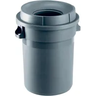 Round plastic tray with grey funnel lid 80 litres