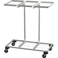 Mobile triple recycling bin bag holder