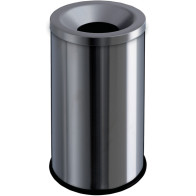 Fire-resistant bin 50 litres brushed stainless steel