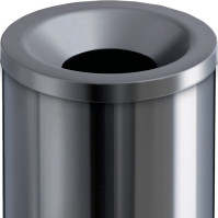 Fire-resistant bin 50 litres brushed stainless steel
