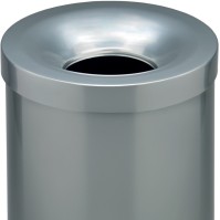 Fire-resistant waste bin 50 litres silver