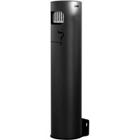 Wall-mounted column ashtray with front opening, black