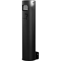 Wall-mounted column ashtray with front opening, black
