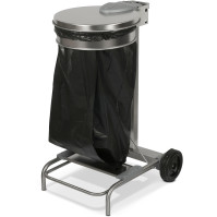 Mobile stainless steel bin bag holder 110 litres
