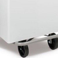 Streamlined pedal container 70 litres white painted steel
