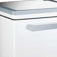 Verkleideter Pedalbehälter 70 Liter weiß lackierter Stahl