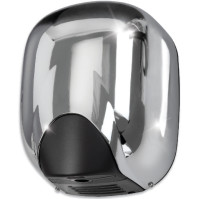 Hand dryer with chrome-plated aluminium heating element