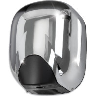 Hand dryer with chrome-plated aluminium heating element
