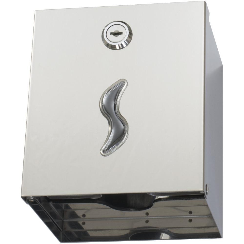Stainless steel 430 interleaved toilet paper dispenser - 250 sheets Stainless steel 430 interleaved toilet paper dispenser - 250 sheets