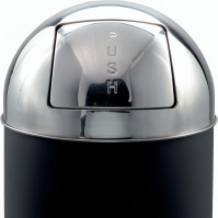 Black steel dome bin with stainless steel lid 40 litres