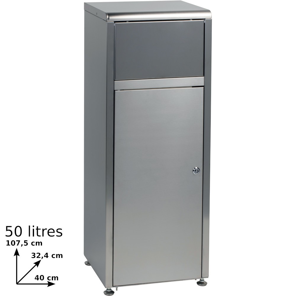 Schnellimbiss-Sammler mit Schwingtür aus Edelstahl 50 Liter Schnellimbiss-Sammler mit Schwingtür aus Edelstahl 50 Liter