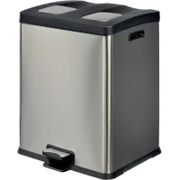 Pedal bin for selective sorting 2x30 litres