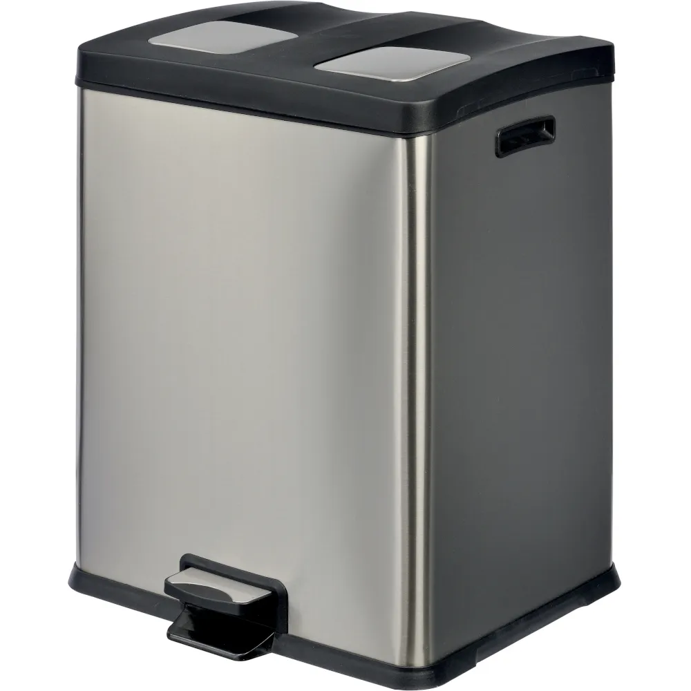 Pedal bin for selective sorting 2x30 litres