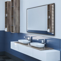 Rectangular LED piano mirror