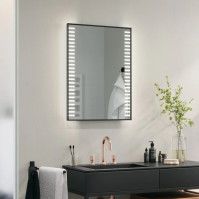 Mirror with small LED lines like piano keys