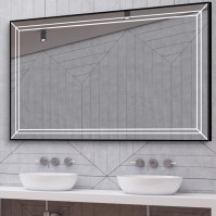Mirror with small framing LED strip
