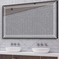 Mirror with small framing LED strip