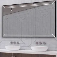 Mirror with small framing LED strip
