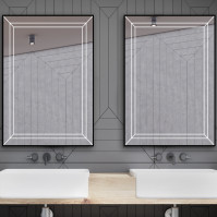 Custom vertical mirror with LED frame