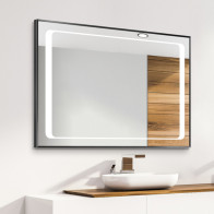 Mirror with aluminium frame and LED surround