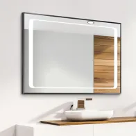 Mirror with aluminium frame and LED surround