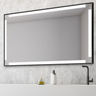 Rectangular LED mirror for modern bathrooms