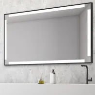 Rectangular LED mirror for modern bathrooms