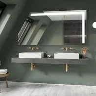 Custom-made mirror under roof slope LED