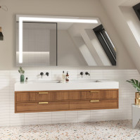 Custom-made mirror under roof slope LED