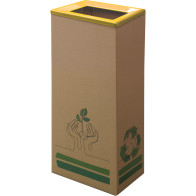 42L Cardboard Bin with Eco-Friendly Yellow Lid
