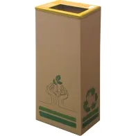 42L Cardboard Bin with Eco-Friendly Yellow Lid