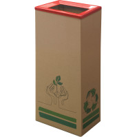 42L Cardboard Bin with Eco-Friendly Red Lid