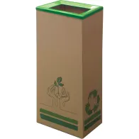 60L Cardboard Bin with Eco-Friendly Green Lid