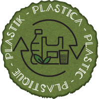 Mehrsprachiger Plastikaufkleber für umweltfreundliche Mülltrennung