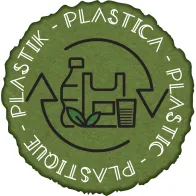Multilingual plastic sticker for ecological sorting