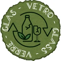 Multilingual round glass adhesive