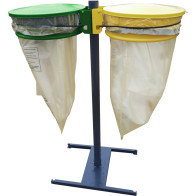 Green-yellow dual-flow trash bag holder