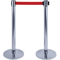 Stainless steel posts with red belt guidance