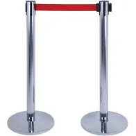Stainless steel posts with red belt guidance