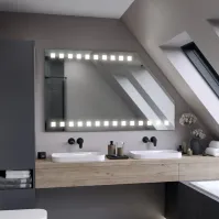 Bright bathroom mirror