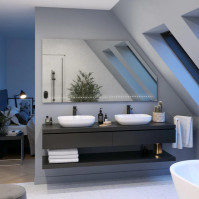 Mirror under attic LED fine dotted custom-made