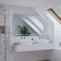 Mirror under attic LED fine dotted custom-made