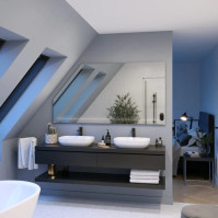 Mirror under attic LED fine dotted custom-made