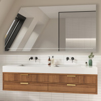 Mirror under attic LED fine dotted custom-made