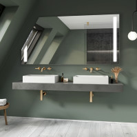 View of a mirror in the attic