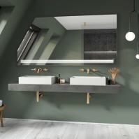 mirror under roof at an angle