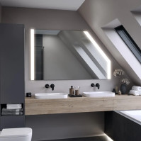 Custom LED attic mirror